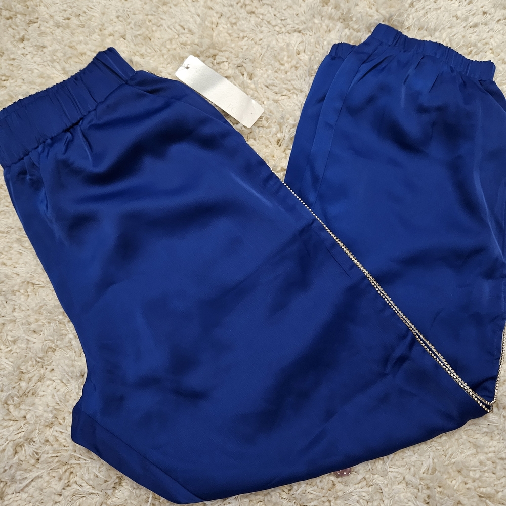 Gracia Royal Blue Satin Pants